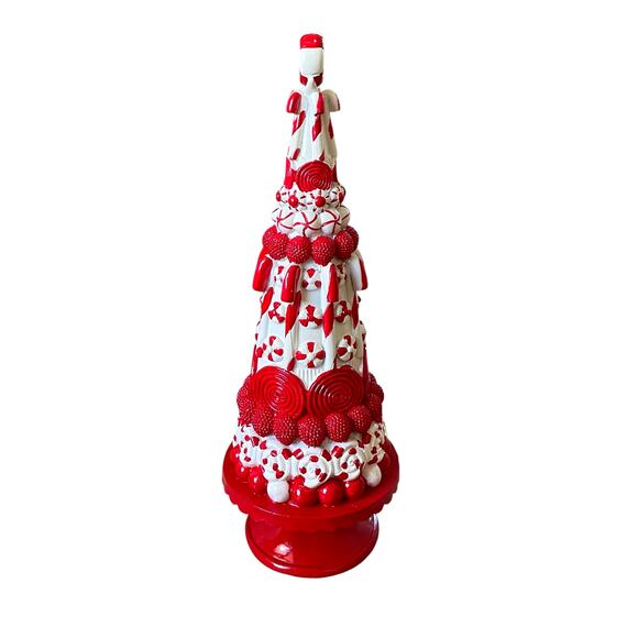 Red & White Candyland Christmas Tree with Peppermints & Candy Canes 18in New - Picture 11 of 15